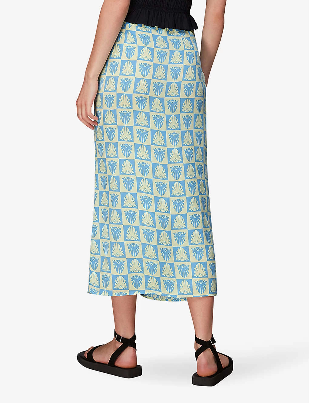 Whistles Cleo Ruched Detail Woven Midi Skirt 6 Whistles Cleo Ruched Detail Woven Midi Skirt - Image 4