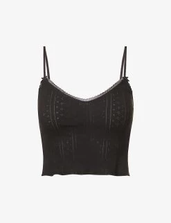 Pointelle Sleeveless Organic-cotton Top