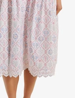 By Malina Amara Shell-print Cotton Midi Dress -Mode Charm Shop R03973272 CAPRICORALSBLUSH ALT02