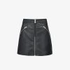 AllSaints Piper Zipped Faux-leather Mini Skirt -Mode Charm Shop R03977217 BLACK M