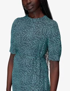 Whistles Daisy Floral-print Viscose Midi Dress -Mode Charm Shop R03979986 MULTICOLOURED ALT02