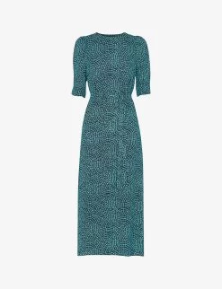 Whistles Daisy Floral-print Viscose Midi Dress