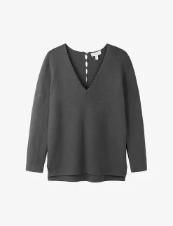 Button-back Recycled Cotton-blend Jumper