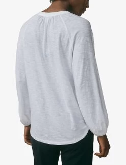 Relaxed-fit Cotton-jersey Top -Mode Charm Shop R03981994 WHITE ALT03