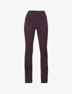 Laurel Darted-back Straight-leg High-rise Stretch-woven Trousers