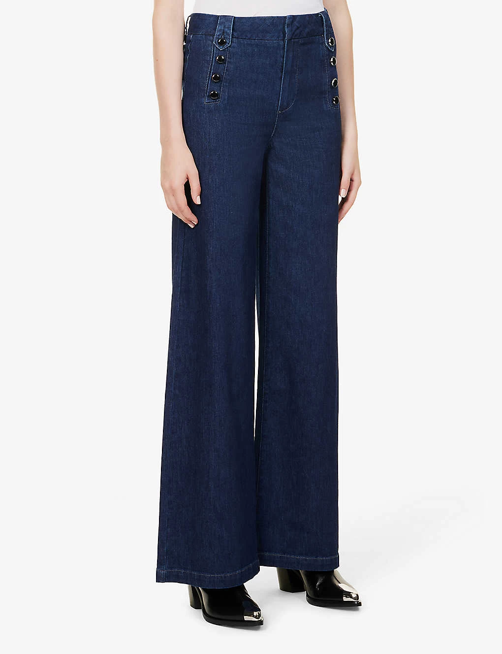 Paige Harper Wide-leg High-rise Stretch-denim Jeans 5 Paige Harper Wide-leg High-rise Stretch-denim Jeans - Image 3