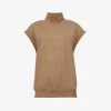 ESSENTIALS High-neck Brand-badge Cotton-blend Top -Mode Charm Shop R03991646 WOOD M