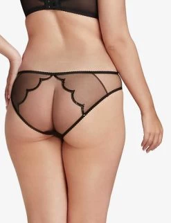 AGENT PROVOCATEUR Lorna Party Sequinned Low-rise Mesh Briefs -Mode Charm Shop R03992488 BLACK ALT03