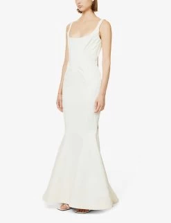 Estelle Corseted Satin Wedding Dress -Mode Charm Shop R03998255 IVORY ALT02