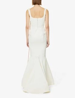 Estelle Corseted Satin Wedding Dress -Mode Charm Shop R03998255 IVORY ALT03