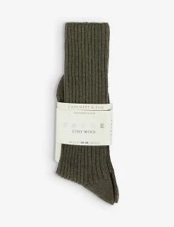 Falke Cosy Wool Ribbed Calf-length Wool-blend Socks