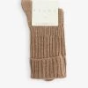 Falke Ribbed-cuff Wool-blend Socks -Mode Charm Shop R04001701 NUTMEGMEL M