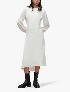 AllSaints Zoey 2-in-1 Recycled-polyester Blend Midi Shirt Dress And Wool-blend Jumper -Mode Charm Shop R04009271 CHALKWHITE ALT02