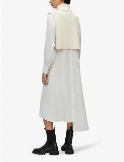 AllSaints Zoey 2-in-1 Recycled-polyester Blend Midi Shirt Dress And Wool-blend Jumper -Mode Charm Shop R04009271 CHALKWHITE ALT03
