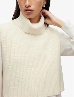 AllSaints Zoey 2-in-1 Recycled-polyester Blend Midi Shirt Dress And Wool-blend Jumper -Mode Charm Shop R04009271 CHALKWHITE ALT04