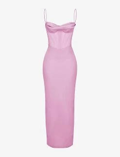 Charmaine Corset Satin Maxi Dress