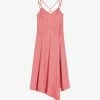 Ted Baker Odinne Panel-detail Woven Asymmetric-hem Slip Dress -Mode Charm Shop R04011618 DUSKYPINK M