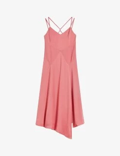 Ted Baker Odinne Panel-detail Woven Asymmetric-hem Slip Dress
