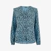Whistles Fuzzy Leopard-print Oversized-collar Woven Top -Mode Charm Shop R04047147 MULTICOLOURED M