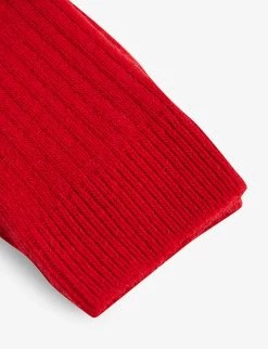 Colorful Standard Ribbed-edge Recycled-merino Wool Socks -Mode Charm Shop R04055864 SCARLETRED ALT01