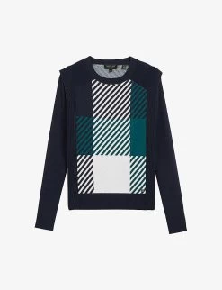 Ted Baker Vickyi Check-print Knitted Jumper