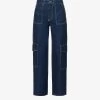 Ganni Wide-leg Mid-rise Organic-cotton Jeans -Mode Charm Shop R04057959 RINSE M