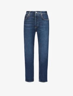 AGOLDE Riley Cropped Straight-leg High-rise Stretch Cotton-blend Jeans