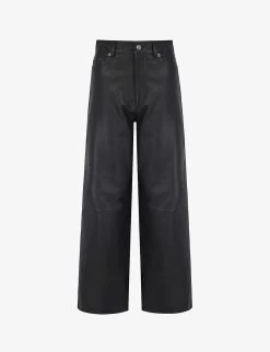 Gellar High-rise Straight-leg Leather Trousers