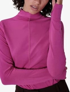 Ginnifer Grown-on Neck Woven Top -Mode Charm Shop R04061042 ORCHID ALT03