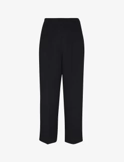 Whistles Wide-leg Cropped Recycled-polyester Trousers