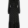 Whistles Dobby Polka-dot Chiffon Midi Dress -Mode Charm Shop R04063904 BLACK M