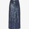 Whistles Sally Sequin-embellished Stretch Recycled-polyester Midi Skirt -Mode Charm Shop R04069977 BLACK M