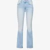 MOTHER The Weekender Frayed-hem High-rise Stretch-denim Jeans
