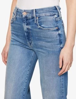 MOTHER The Roller Flared-leg Frayed-hem Organic-cotton Jeans -Mode Charm Shop R04074466 RIDINGTHECLIFFSIDE ALT04