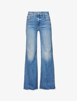 MOTHER The Roller Flared-leg Frayed-hem Organic-cotton Jeans