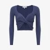 Reiss Iona Twisted Stretch-knit Crop Top -Mode Charm Shop R04075269 BLUE M