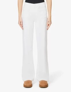 Paige Leenah Straight High-rise Stretch-denim Jeans -Mode Charm Shop R04078775 CRISPWHITE ALT02