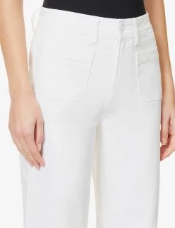Paige Leenah Straight High-rise Stretch-denim Jeans -Mode Charm Shop R04078775 CRISPWHITE ALT04