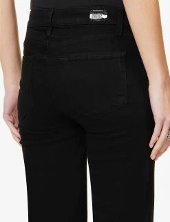 Paige Brand-patch Flared-leg High-rise Rayon-blend Jeans 14 Paige Brand-patch Flared-leg High-rise Rayon-blend Jeans -Mode Charm Shop R04078804 BLACKSHADOW ALT05