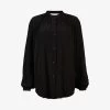 AllSaints Hezzy Balloon-sleeve Woven Shirt -Mode Charm Shop R04085733 BLACK M