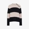 Whistles Button-neck Stripe Knitted Jumper -Mode Charm Shop R04090705 BLACK M