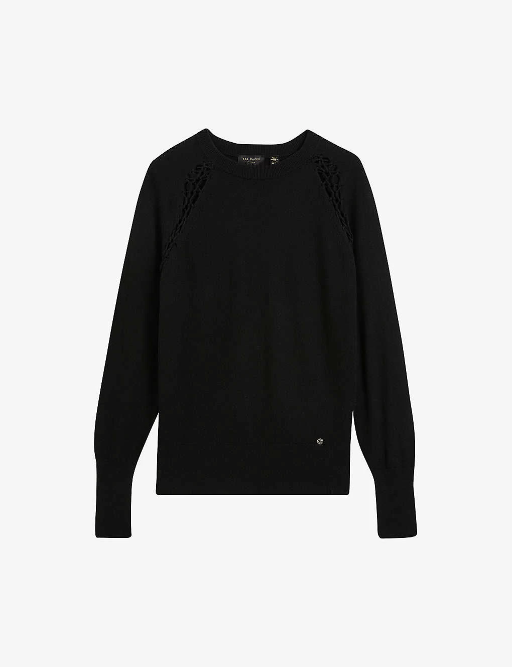 Ted Baker Raglan-sleeve Stitch-insert Knitted Jumper 3 Ted Baker Raglan-sleeve Stitch-insert Knitted Jumper