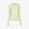Joseph V-neck Cashmere Knitted Jumper -Mode Charm Shop R04095145 OLIVINE M
