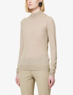 Joseph Regular-fit High-neck Cashmere Jumper -Mode Charm Shop R04095150 PEWTER ALT02