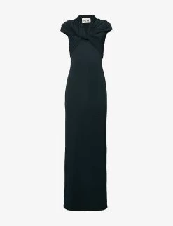 TOVE Lorna Twist-detail Stretch-woven Maxi Dress