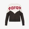 Isabel Marant Etoile Houston Logo-print Cotton-blend Sweatshirt -Mode Charm Shop R04096986 FADEDBLACKRED M