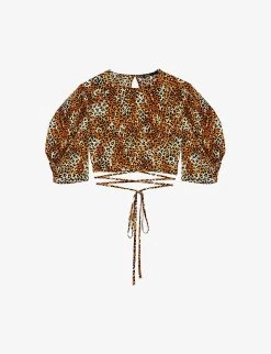 Maje Lipard Leopard-print Cotton Top
