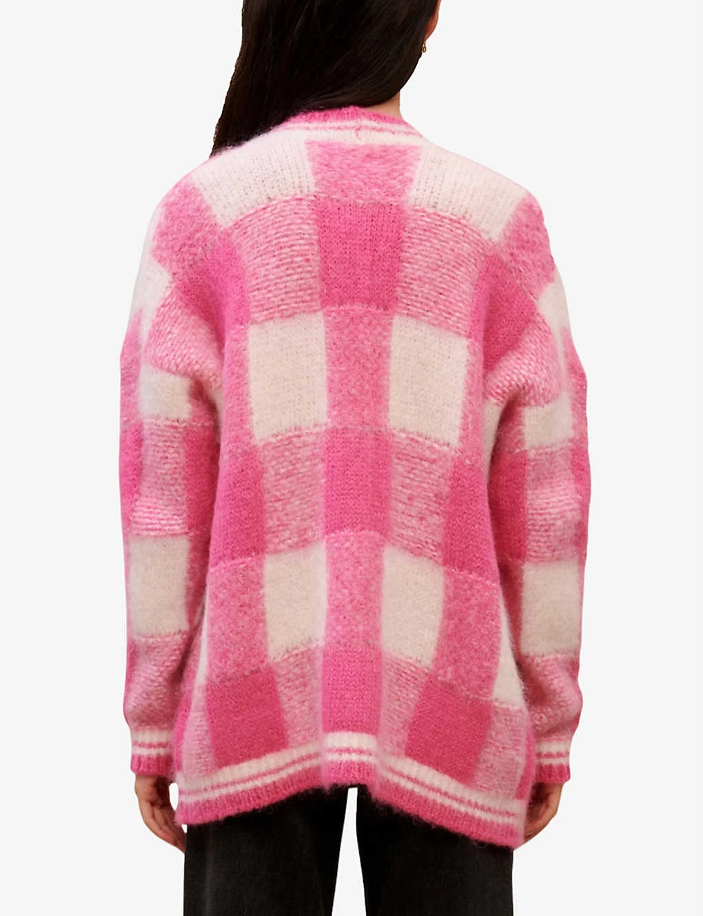 Maje Oversized Checked Jacquard-knit Cardigan 6 Maje Oversized Checked Jacquard-knit Cardigan - Image 4