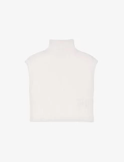 Maje Mock-neck Sleeveless Stretch-knit Top