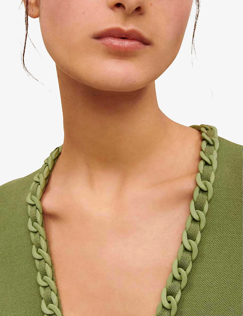 Maje Madeno Chain-trimmed Belted Stretch-woven Cardigan 7 Maje Madeno Chain-trimmed Belted Stretch-woven Cardigan - Image 5